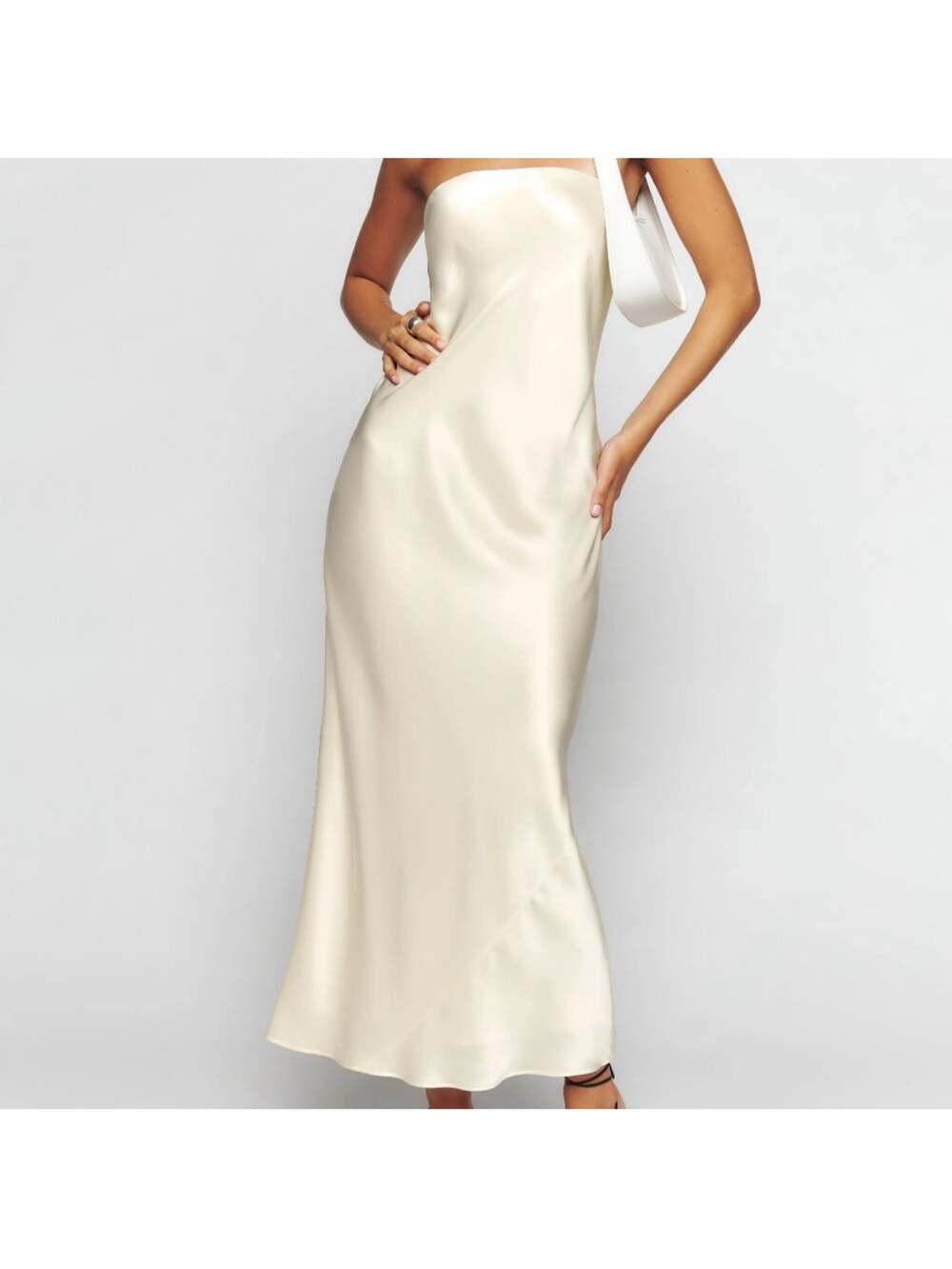 Reformation Joana Silk Dress - Fior Di latte
